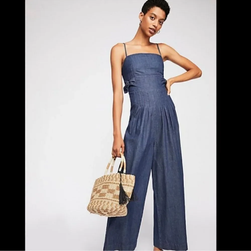 Free people Brittany Denim Jumpsuit